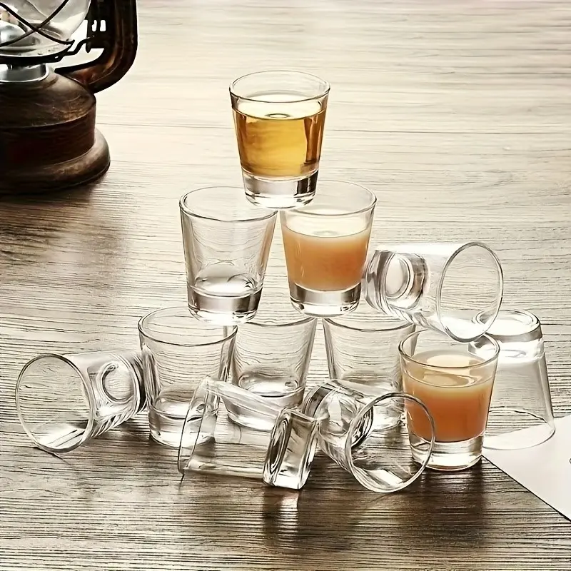 2/4/6/8/12pcs, Glass Glass Set, Including Brandy Glass, Port Glass, And Tequila Glass, Is Suitable For Holding Various Beverages, Including Sake, Sake, Whiskey, Other Spirits, And Tequila