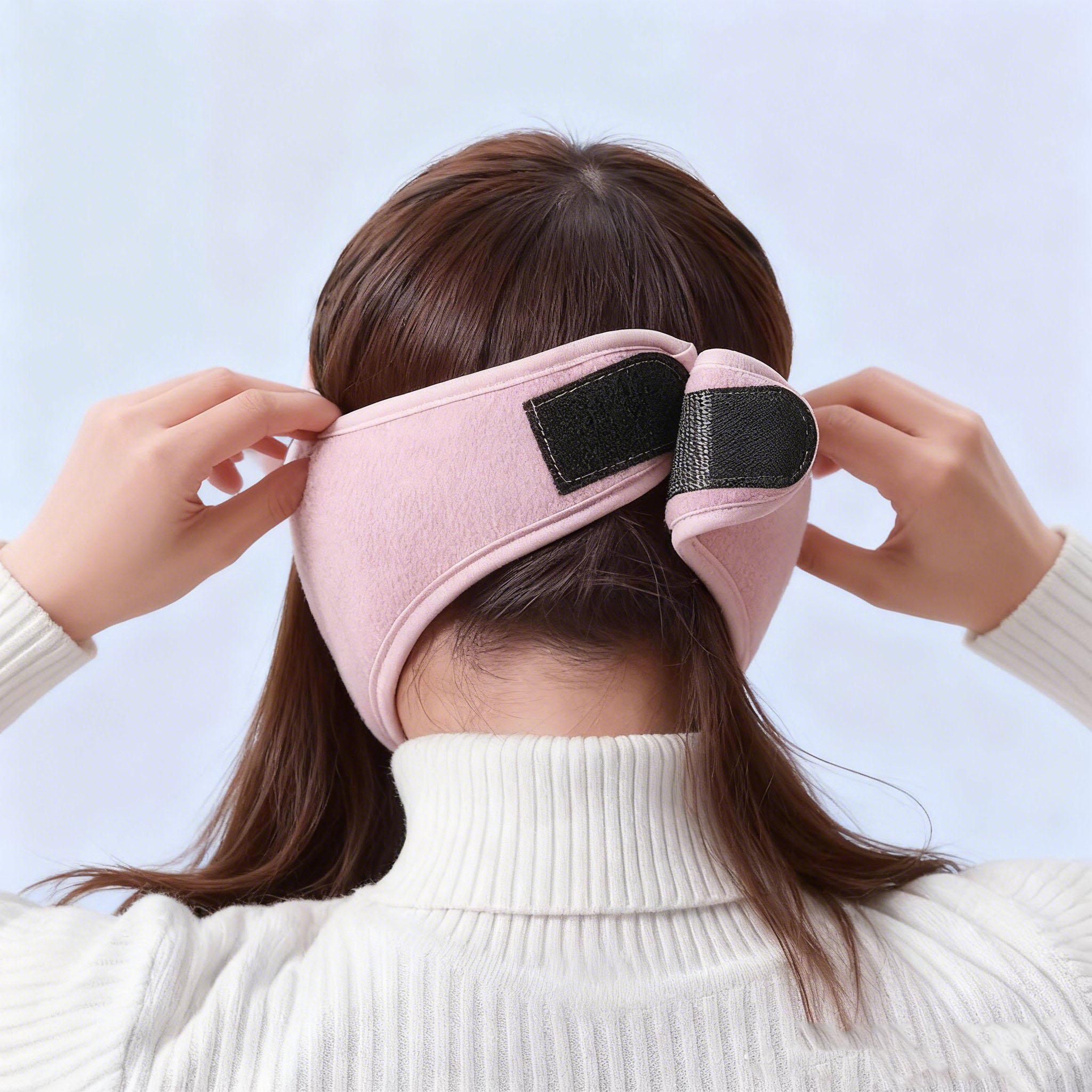 Winter Warm Face Cover with Removable Eye Shield Thick Fleece Lined Full Face Mask for Men Women Outdoor Cycling Motorcycle Riding Cold Weather Pink Black