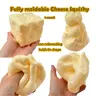 Fully Moldable Non-Rebound Petroleum Jelly-Filled Cheese Squishy Stress Ball, Giant 6 cm & 7 cm Soft Gel Cheese Block for ASMR Relaxation Viral Fidget Gift for Anxiety Relief, Decompression Squishy Anxiety Squishies