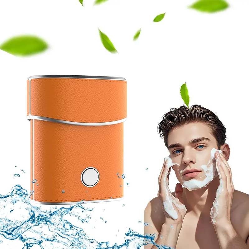 Portable rotary shaver, full body mini leather shaver, rechargeable, long-lasting men's gift, suitable for holiday gifts
