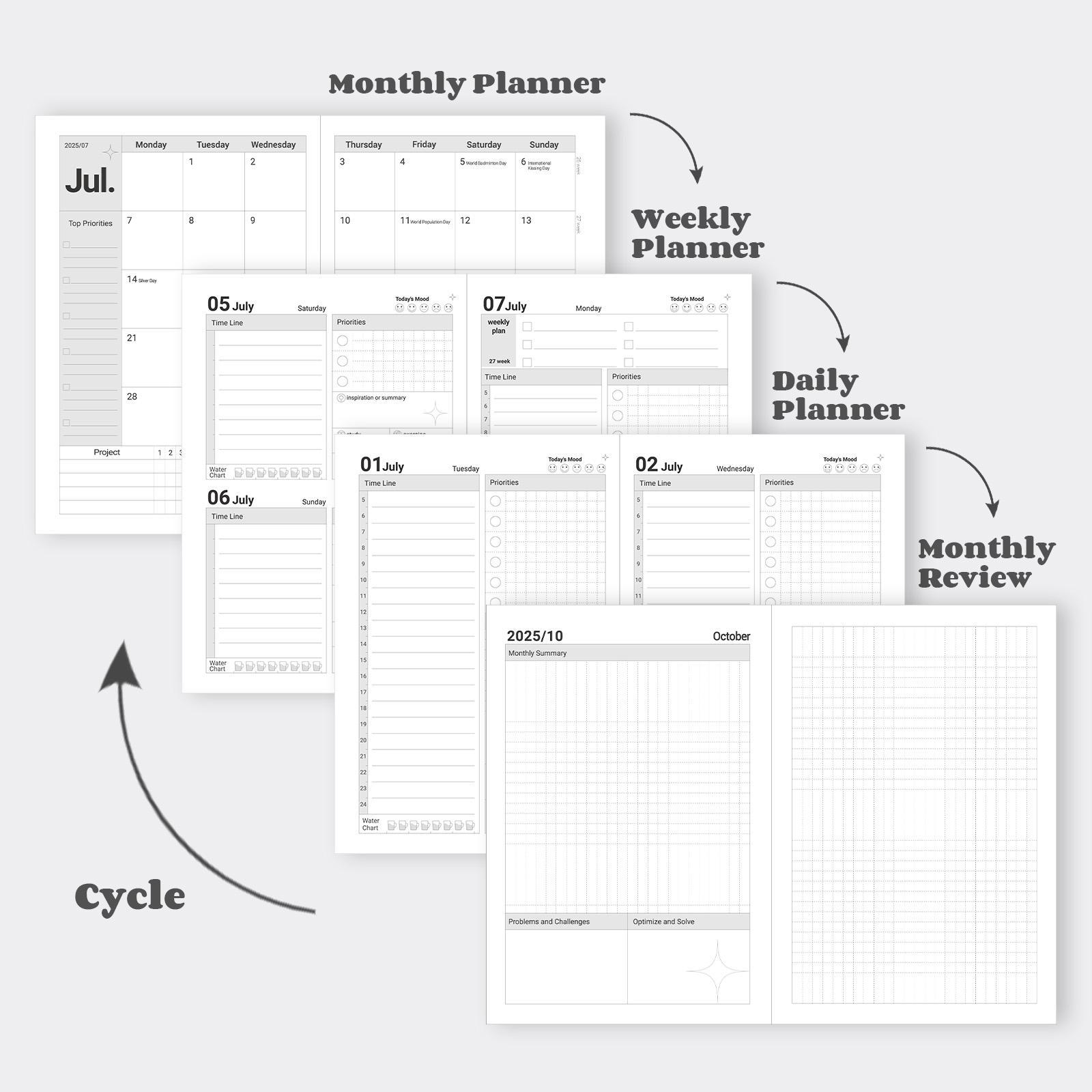 A5 PU Leather Cover Notebook, Weekly & Monthly Planner Diary, School Agenda Organizer, Learning Office Supplies, Multilingual Inner Pages A5 PU Leather Cover Notebook, Weekly & Monthly Planner Diary, School Agenda Organizer, Learning Office Supplies, Multilingual Inner Pages