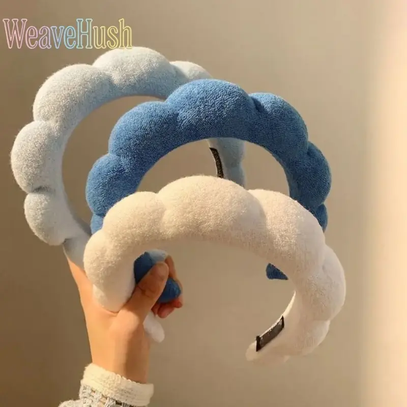 Baroque Cloud Texture Plush Headbands for Women, 3-Piece Non-Slip Set for Face Washing, Autumn Winter Fashion, Christmas & Birthday Gifts, Engagement, Glamorous