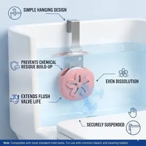 1-piece/set  Silicone Toilet Tank Holder, Hanging Bleach Tablet Caddy for Toilet Bowl Tank Cleaning