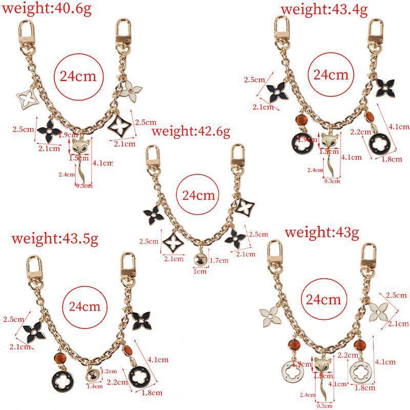 Black White Pink Four-Leaf Clover Fox & Gold Ball Bag Chain, Fashion Decorative Charm, Perfect Mother's Day Gift