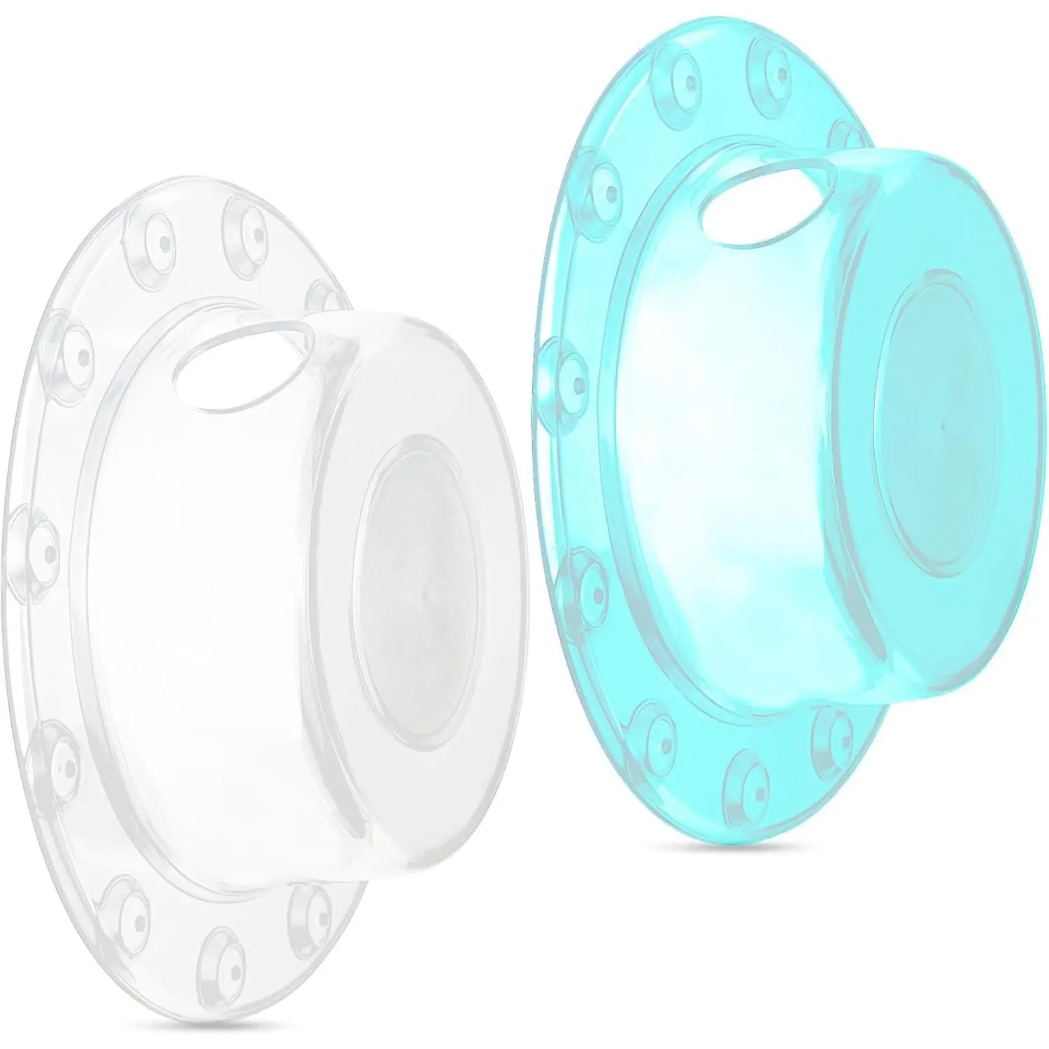 2 Pack Bathtub Stoppers, 6.1 Inch Transparent & Green PVC Bathtub Overflow Drain Cover Plug for Deep Water Bath,  Fit for Bathtub Drain Hole