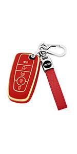 for Ford Key Fob Cover with Keychain,Key Fob Cover Case Shell for Ford Explorer Fusion Escape Edge Expedition F150 F250 F350 F450 F550 Maverick Mustang 3/4/5 Buttons Smart Key (Black)