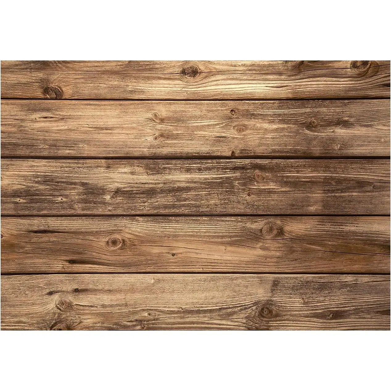 2D Flat Rustic Brown Polyester Rectangular Backdrop, Reusable Wooden Board Wall Decor for Multiple Events - Baby Shower, Birthday Party Cake Table Banner, Photo Booth Prop (Various Sizes)