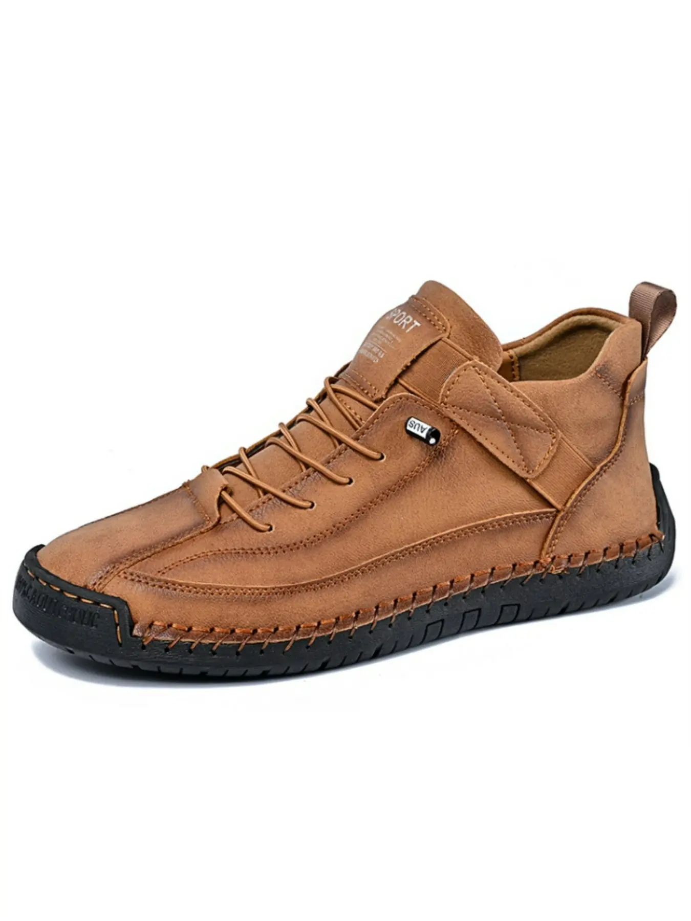 Men's Short Seam Boots, High Top Hiking Shoes, Durable Comfortable Footwear, Perfect for Outdoor Adventures, Casual Style, PU Leather, Round Toe