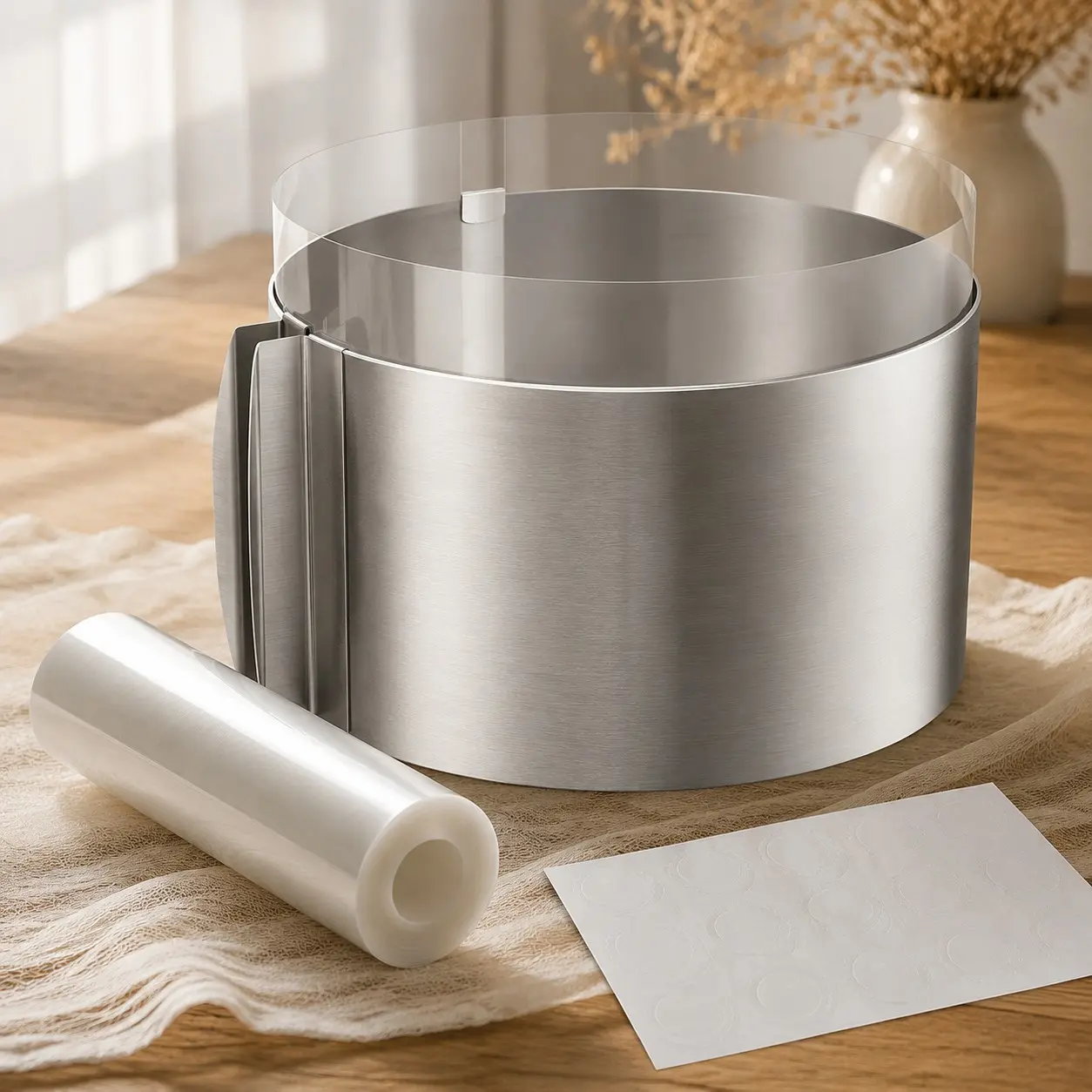 Adjustable Cake Ring and Cake Collar Set, 6 to 12 Inch Mousse Mould