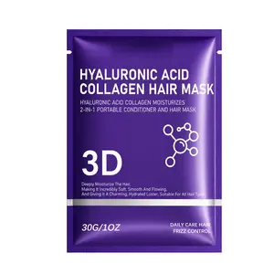 3D collagen hair mask 30g — Deeply repairs hair strands, replenishes moisture, restores hair's natural shine. Functions as a conditioner, lightweight and non-greasy, suitable for all hair types, leaving hair hydrated, glossy, smooth and easy to comb.