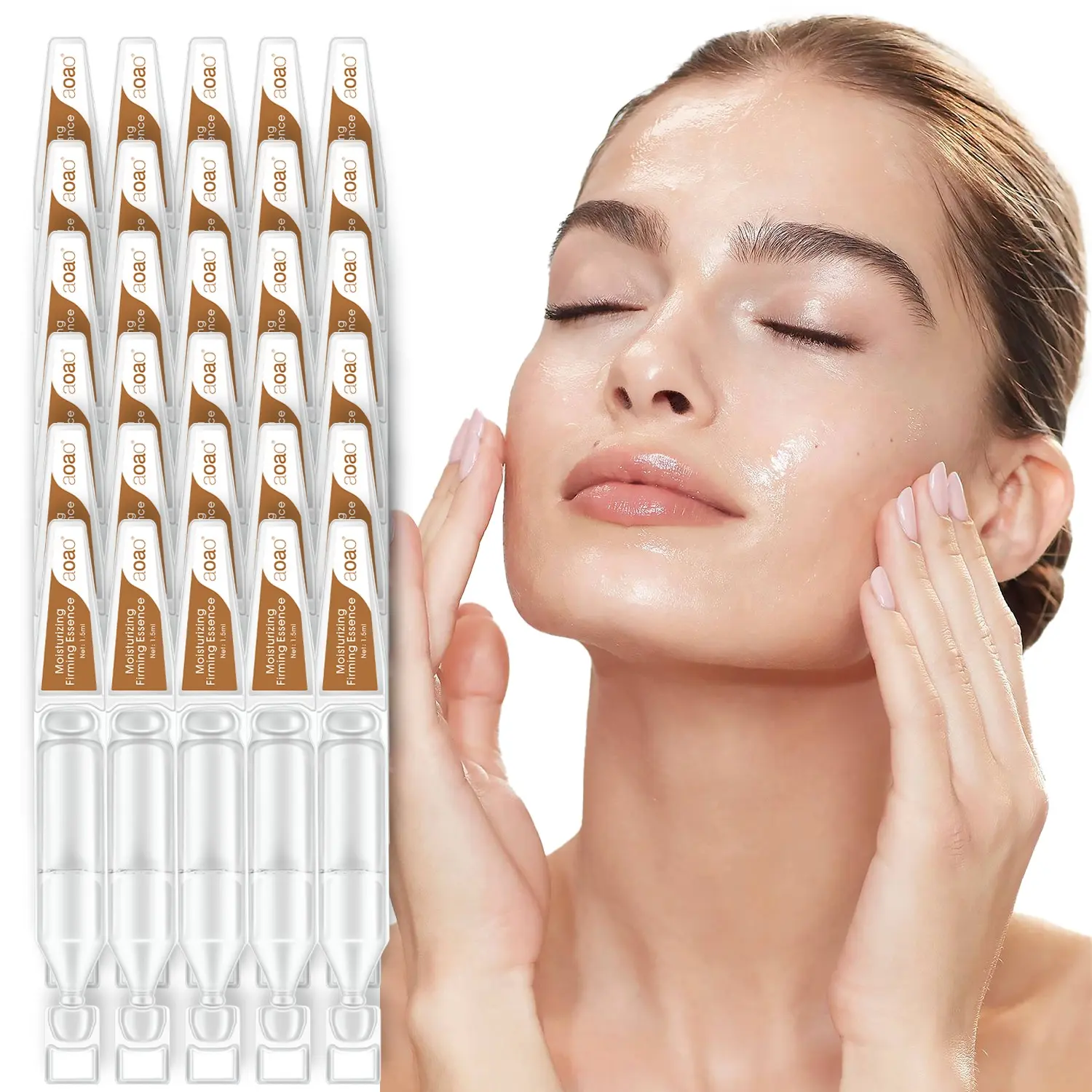 1.5ML/30pcs Snail Ginseng Face Neck Serum, Moisturizes and Soothes Dry Skin, Deep Hydration, Improves Skin Elasticity, Liquid Form