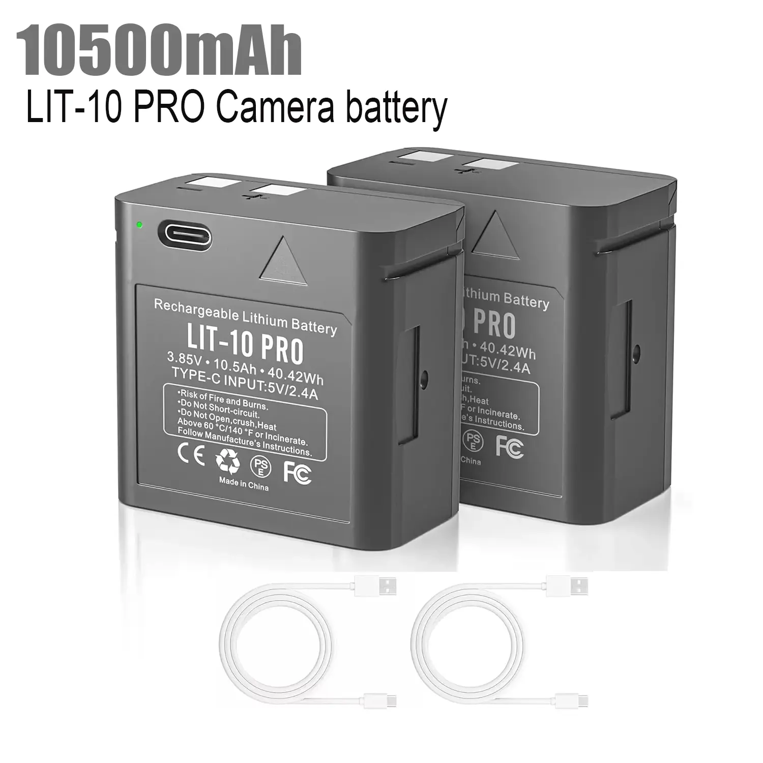 MYIYAE 2-Pack 10500mAh Rechargeable LIT-10 Battery Packs for SPYPOINT Trail Cameras, High-Capacity Cordless Tool Accessory for Uninterrupted Moment Capture (1184)