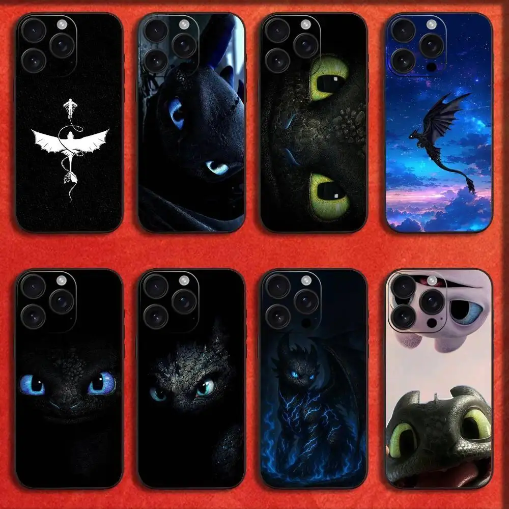 Cartoon T-Toothless Dragon Phone Case For iPhone 17 Promax 17e 17 16 15 14 13 12 11 Mini Pro Max Air For Samsung S26 Ultra S25 S24 S23 S22 FE Plus Edge Anti-Fall shockproof protection Soft silicone Back Cover For Fans Gift