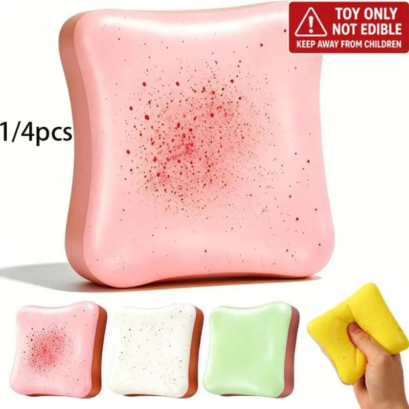 1/4pcs Bread Butter Squishy, Slow Rising Stress Ball, Squishy Fun, Soft Squishy Fidget, Fidget Toy for Adhd, Party Favor Gift, Stress Relief Item, Stress Relief Squishies, Model 2411xy08