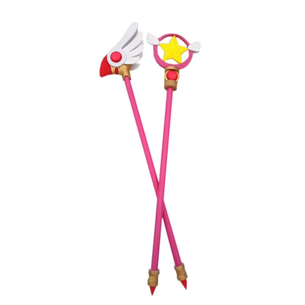 Brdwn Cardcaptor Sakura Kinomoto Character-Based Magic Wand Staff, Handmade Birds Head Stars Design, Festive Party Accessories for Cosplay, Gift-Worthy Item as Picture (Masks Compatible Add-On Option)