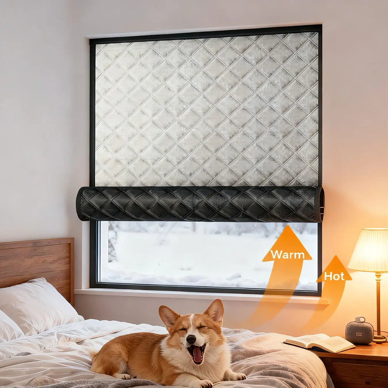 Waterproof Blackout Curtain Windproof Soundproof Thermal Insulated No-Drill Hanging Door Window Curtain for Bedroom Living Room Office Patio All Season