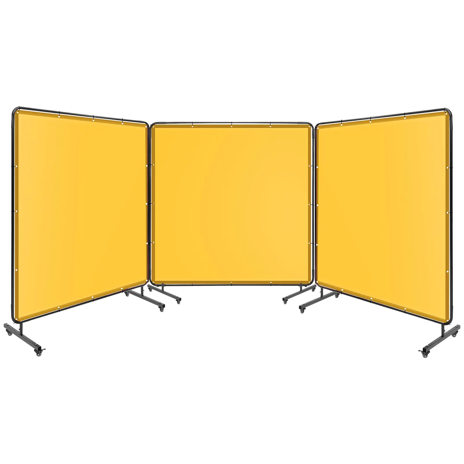 【Garvee】Welding Screen with Frame – 6' x 6' / 6' x 8' – 3 Panel Welding Curtain Screens, Flame-Resistant Vinyl Welding Protection Screen on Swivel Wheels, Moveable & Professional – for Workshop