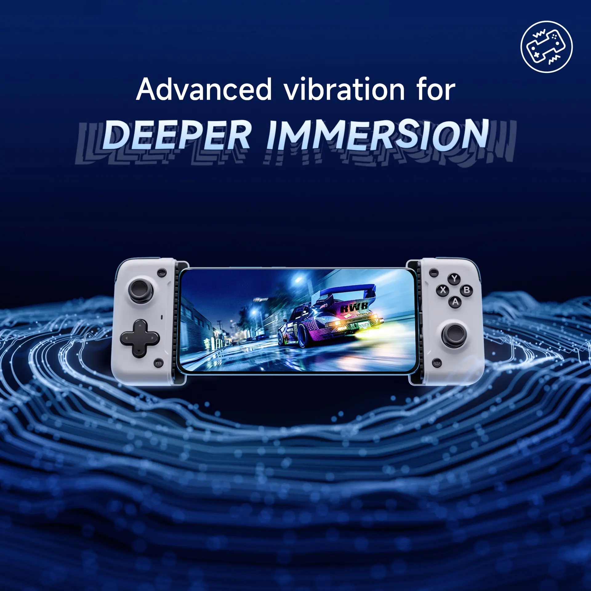 Easysmx M05 Wireless Handheld Game Controller, Dual-Mode Joystick, 500hz Response, Android & iOS Compatible, Turbo, Macro, Vibration, USB Powered