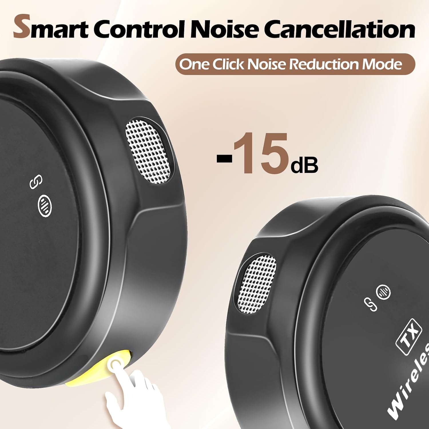 Wireless Microphone with Charging Case, Noise Reduction Lavalier Mic for YouTube TikTok Vlog Interviews, Rechargeable Microphone for iOS Android PC, Wireless Lavalier Mics