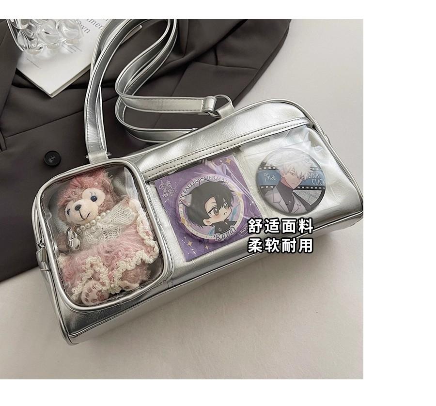 New Y2K Cute Ita Bag Large Capacity Fashion Shoulder Bag Lolita Girls Transparent Cosplay Underarm Bag DIY Badge Display Handbag