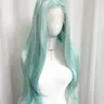 Mint Green Long Straight for Women, Synthetic Hair Wigs, 13x4 High-Definition Lace, Free Part Natural Hairline, 26 Inches, Casual and Cosplay Use
