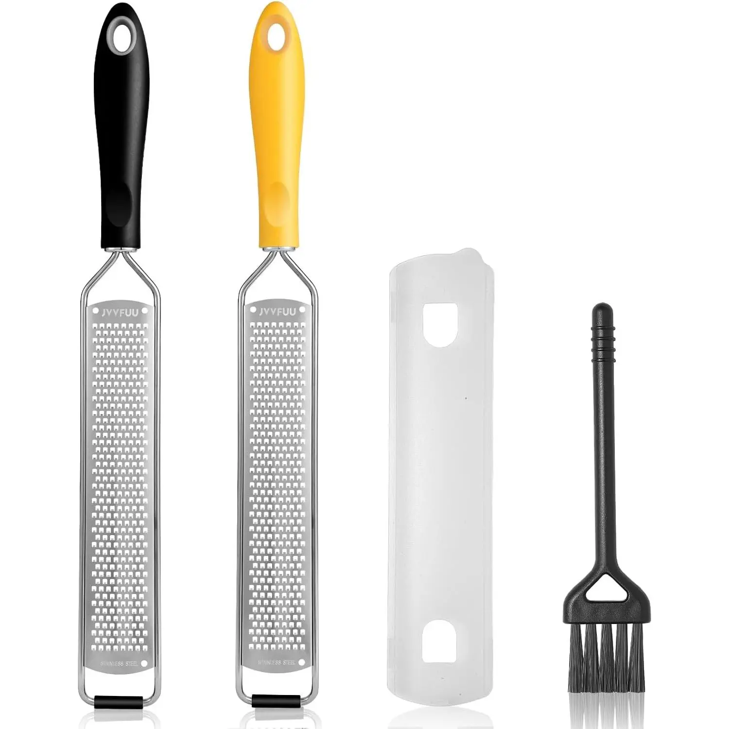 Premium Lemon Zester Grater,Kitchen Tool for Parmesan Cheese, Lemon, Ginger, Garlic, Nutmeg, Chocolate, Vegetables, Fruits,Sharp Stainless Steel Blade,Dishwasher Safe (Black+Yellow)