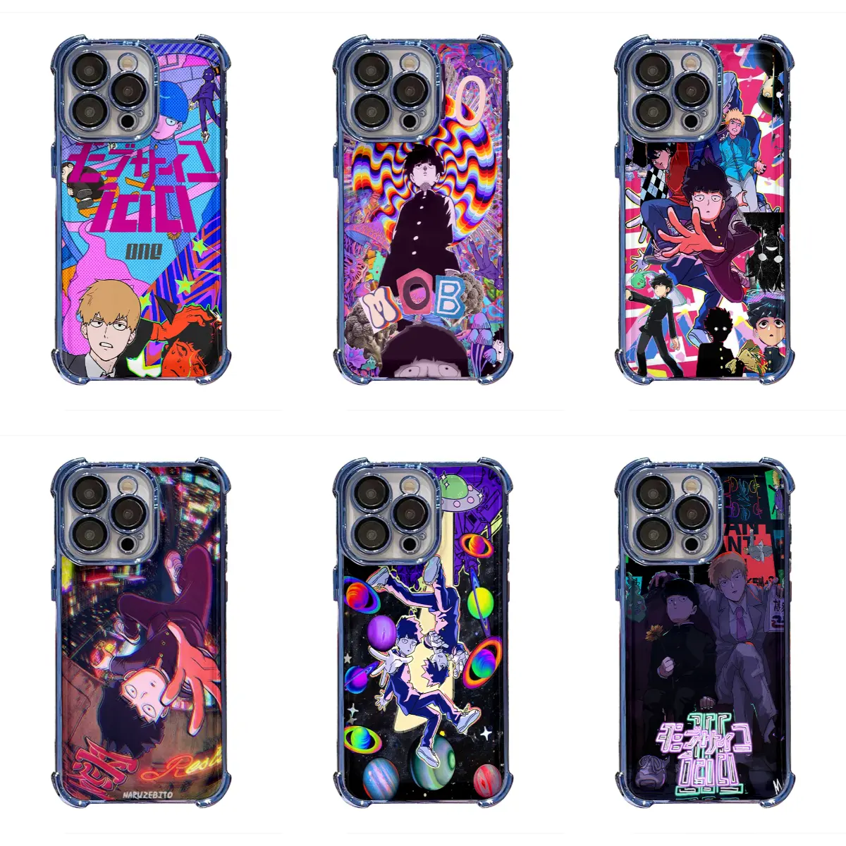 Anime Mob Psycho 100 Cool Colorful INS Phone Case for IPhone 17 16 15 14 13 12 11 Pro Max Plus Air Anti Fall Protective Drop-proof Gift Unique Design