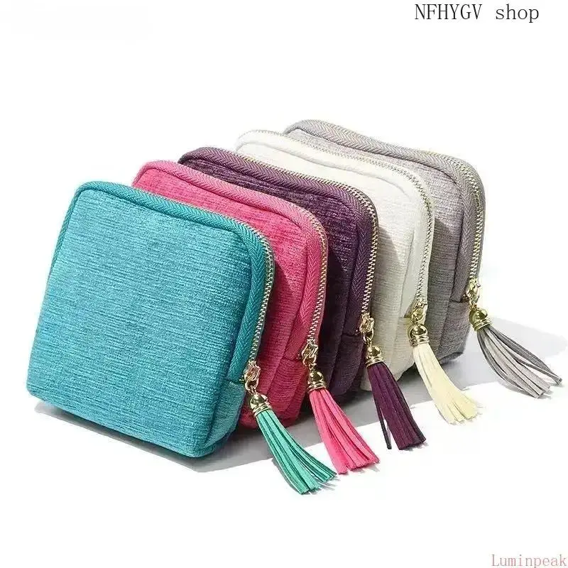 New 2026 Velvet Jewelry Roll Organizer Set Of 4 For Her, 5 Compartments With Scratch-Free Satin Lining, Lightweight Anti-Tangle Travel Pouch With Tassel Zipper, Ideal Birthday And Valentine’s Day Gift