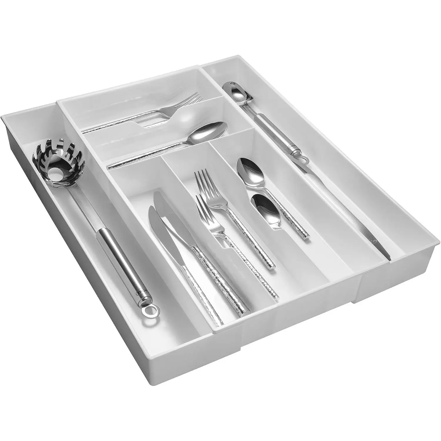 Industries Expandable Silverware, Utensil and Cutlery Kitchen Drawer Organizer Tray | Keeps forks, spoons and flatware neatly separated, Adjusts to fit narrow or wide drawers,  for everyday cutlery storage