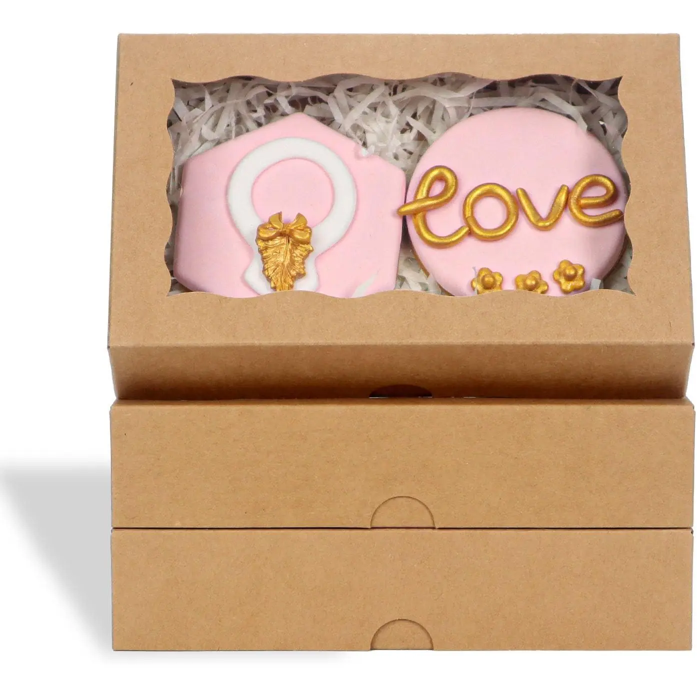 12 Pack Cookies Boxes Assembly Pop-up 7" x 4 3/8" x 1 1/2" White Bakery Boxes,Pastry Boxes,Dessert Boxes,Donuts Boxes
