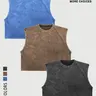 【TDOTW】Men's Washed Solid Sleeveless Plain Casual Fitted Muscle Tank Vest Top, high-quality cotton, all-day wear, street culture effect, enhance comfort and fashion