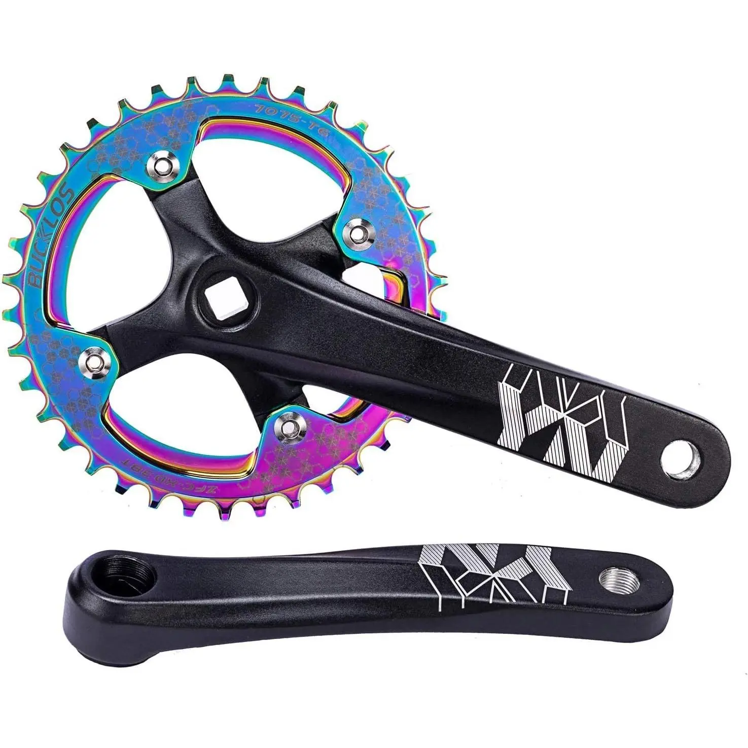 Mountain  Crankset Single Speed Square Taper MTB Crank 170mm | 170mm Cranksets  Crank Set with 104BCD 32/34/36/38/40/42T Round/Oval  Chainring 4  Fit Ebike/Commuter