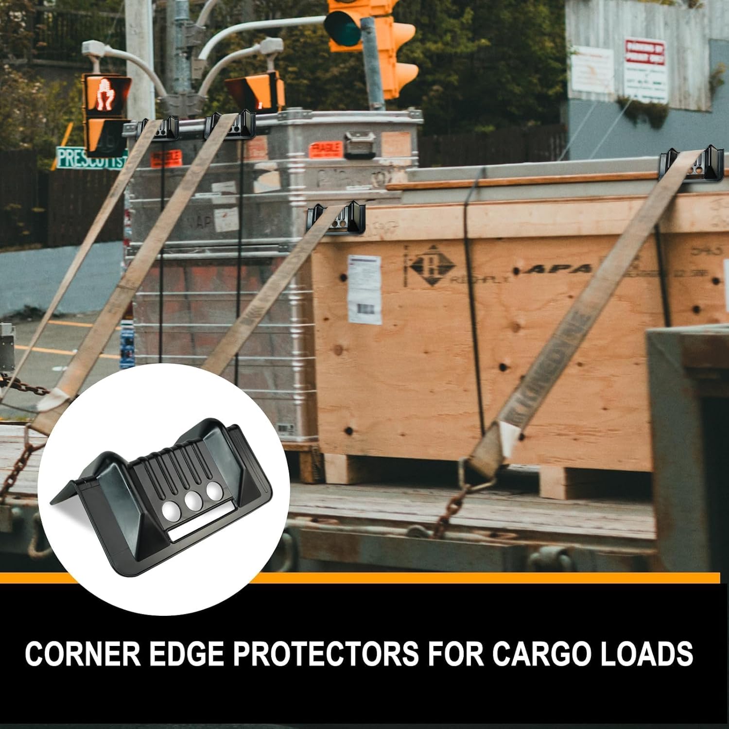 20 Pack Black Flatbed Edge Protectors for Cargo Loads Corner Protectors Flatbed Used Together with Webbing to Protect Cargo