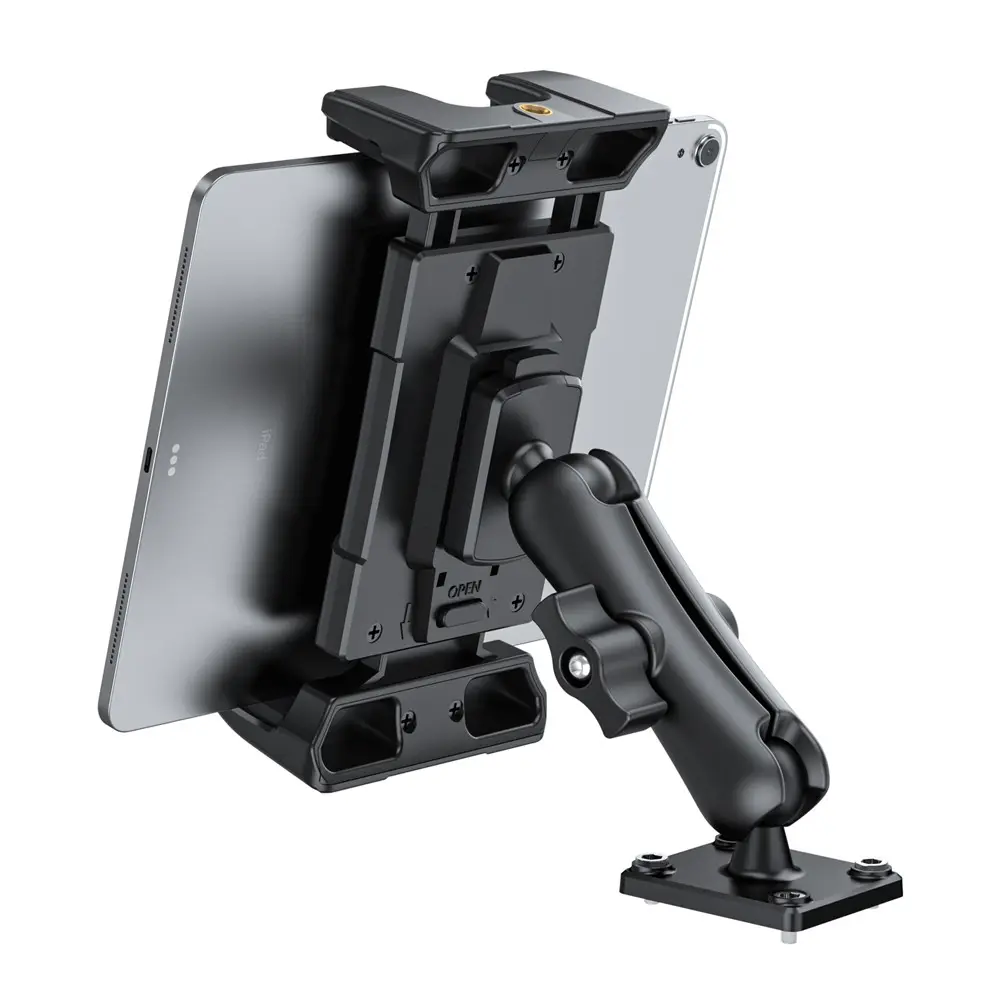 Drill Mount Tablet Stand, 360° Adjustable, Compatible with 7-11 Inch iPad Mini/air/pro and 5-13 Inch Samsung Galaxy, Car Dashboard, Truck, Boat, Wall, Desk, Tablet Holder for Truck