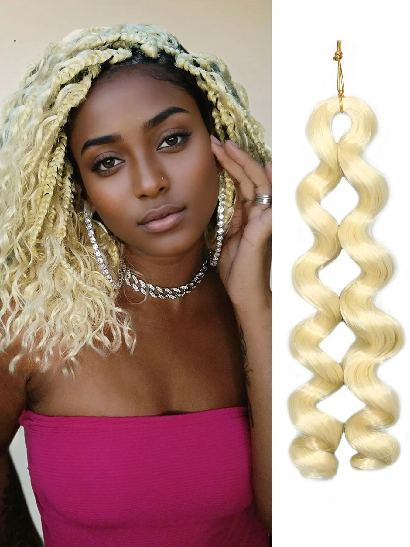 12-inch French Puffy Curly Crochet Braids, 75g/pack. Available in Brown and Multi-colors. Easy to wear, Short Bohemian Curly Knotless Braids & Spiral Crochet Hair Extensions. Perfect for women's daily wear, holidays, parties, and cosplay.