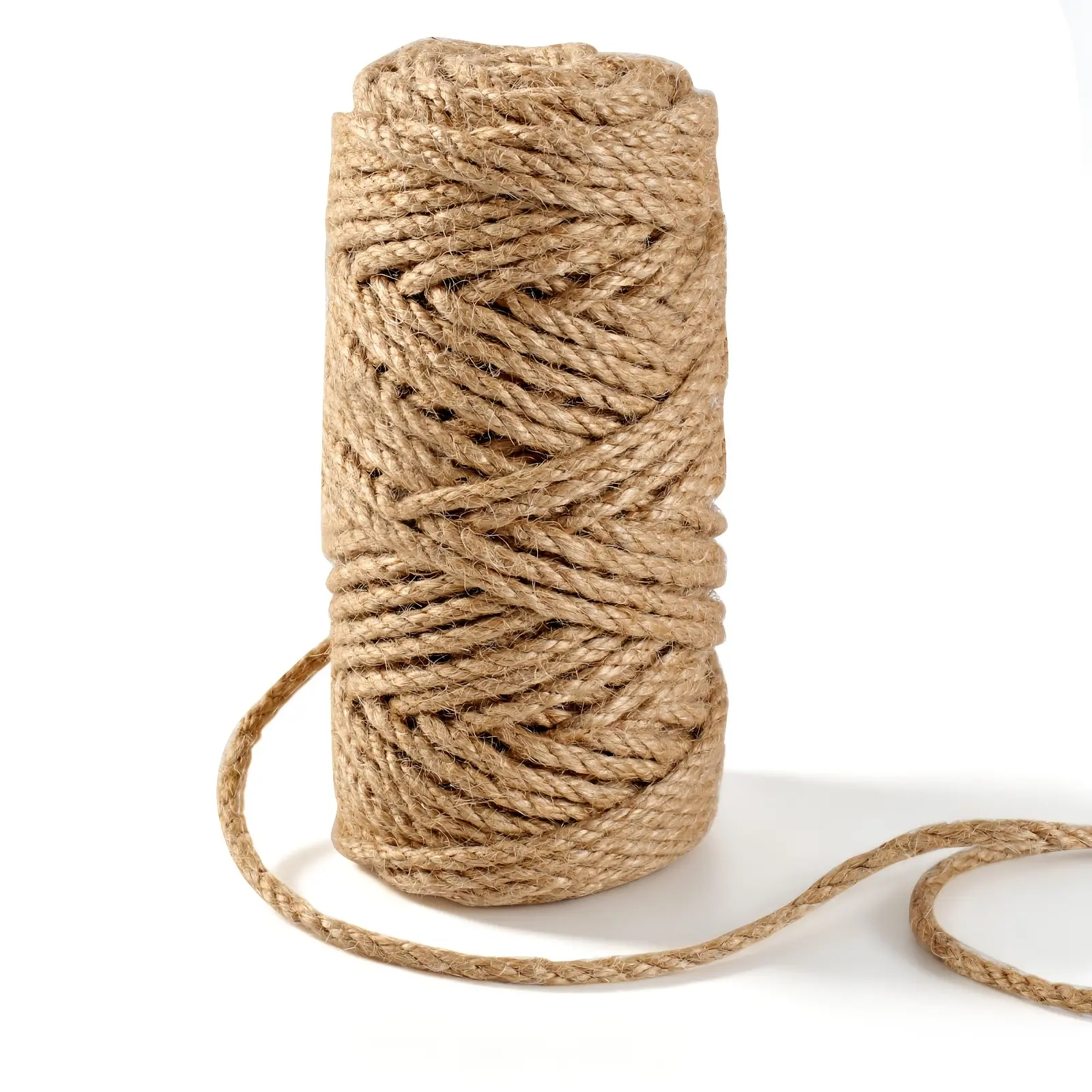 5 mm Natural Jute Rope, 115 FT Thick Twine String, Heavy Duty Jute Cord for Christmas Decorations, Halloween Crafts, Gift Wrapping, Gardening, Cat Trees, Wedding Decor, Packing and Bundling