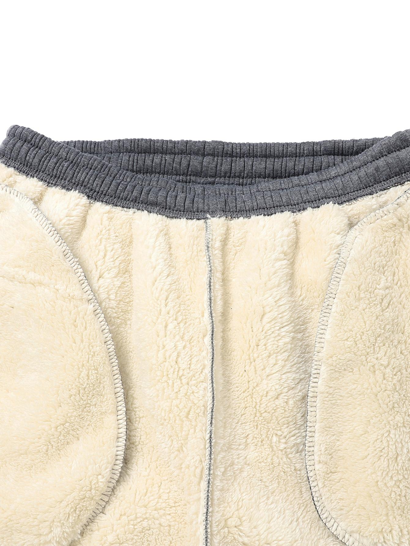 Two Jogger Pants with Elastic Waistband and Drawstring, Side Zipper, Fleece Lining, Urban Commuter Office Worker Outfit, Flowy Relaxed Fit with Ankle Cuffs, Fleece Lined Training Gymwear