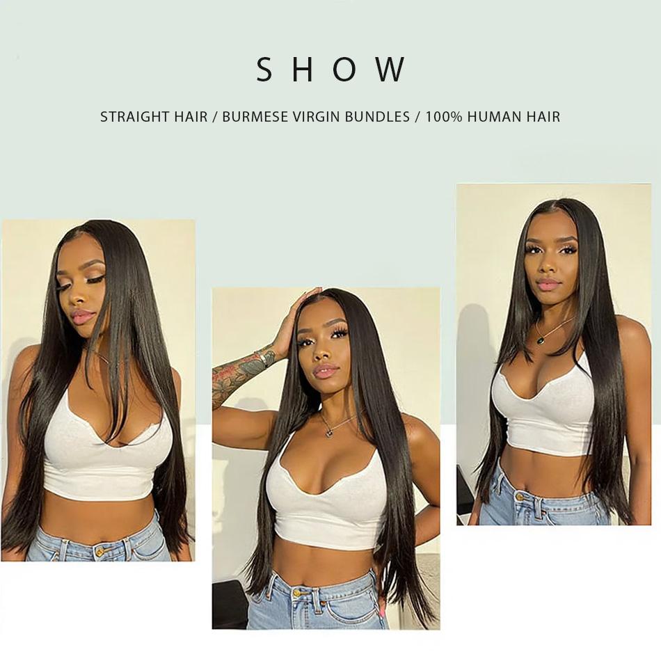 18 36 Inch Raw Virgin Unprocessed  Human Hair Extensions 12A Bone Straight 1 2 3 4 Bundles Double Weft Bulk Braiding Hair
