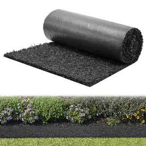 【DealsForYouDays】VEVOR Rubber Mulch Mat Roll, 96x 24 in Recycled Rubber Mulch Mat, 0.5 Thick Cuttable, Reduced Weed Growth, Natural-Looking Weed Barrier Mat, Permanent Walkway Pathway for Landscaping