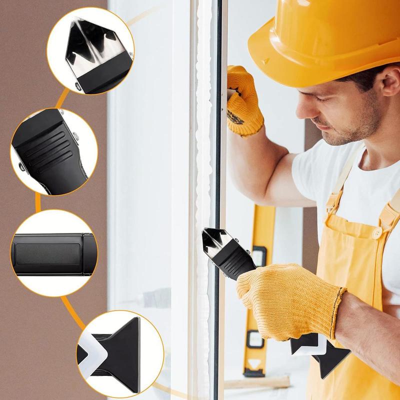 Silicone Caulking Tools - 3 in 1 Sealant Finishing Tool Grout Remove Scraper, Caulk Remover Glass Glue Angle Scraper for Bathroom, Kitchen, Floor, Window, Sink Joint