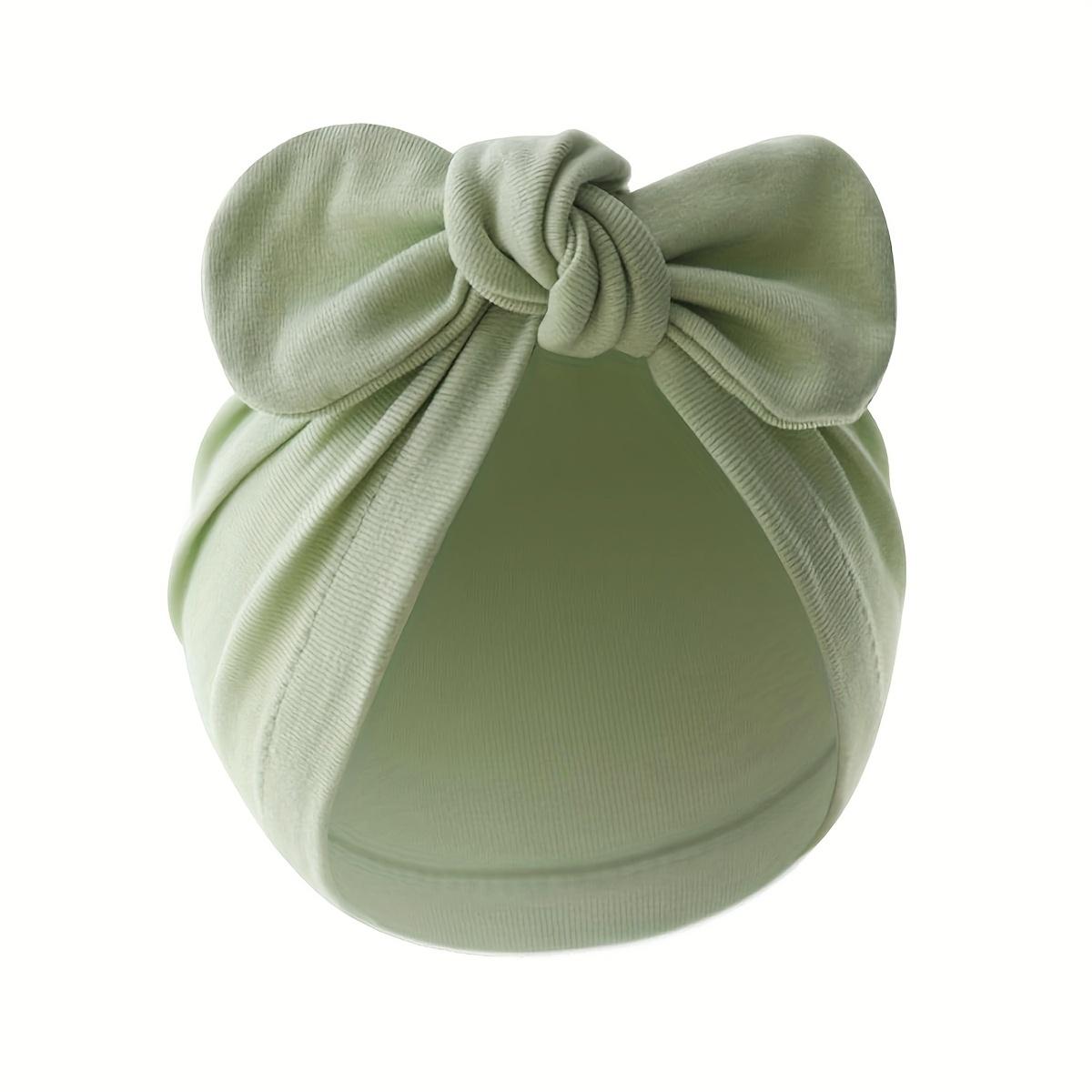 A Set of Three Soft Hats Newborns, Including a Knotted And Multi-Colored Cotton Bath Hats Infants