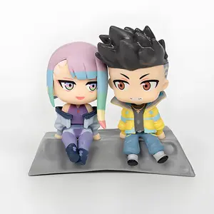 8cm Cyberpunk Edgerunners TV Q-Version Anime David Martinez & Lucyna Kushinada Lovers Action Figure Model Toy