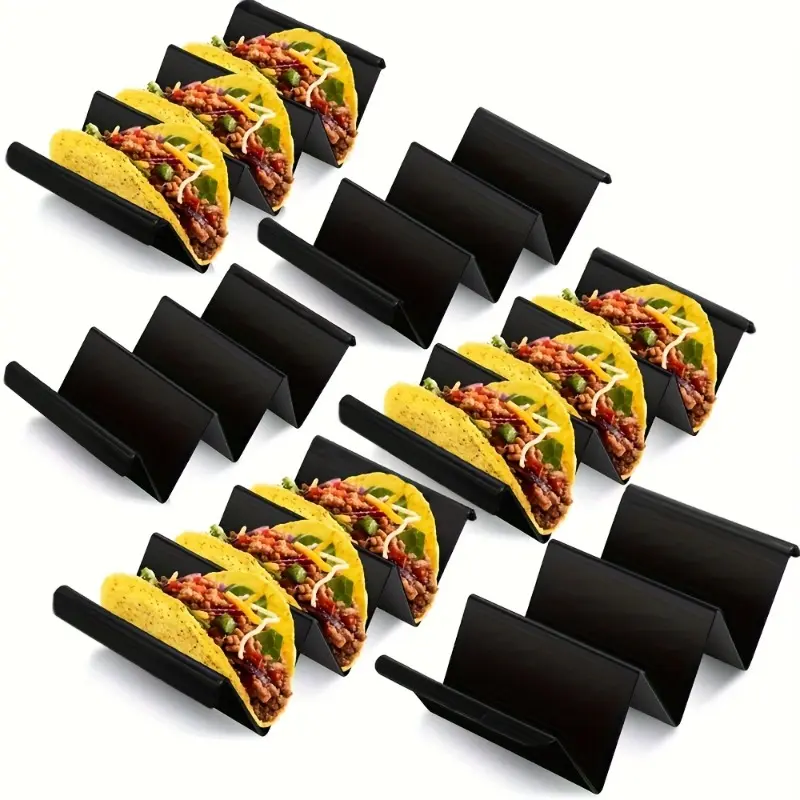 Taco Holders, Durable PP Material, Large Tray Plates Holds Up to 3 or 2 Tacos Each, Perfect for Restaurants & Home Use, Kitchen Tool, Kitchen Accessories, Kitchen Supplies