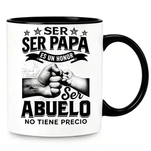 "Ser Papa/Abuelo" 11oz/15oz Mug "Being Dad Is An Honor, Being Grandpa Is Priceless" Spanish Mug Meaningful Hispanic Gift for Dad & Grandpa -Latino Grandfather Gift Mug with Heartfelt Quote