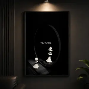 Chess Motivation Poster |   Wealth & Money Inspiration |   Luxury Wall Art, Canvas Wall Art Print, Strategy Mindset Quote Poster, Entrepreneur Office Decor for Living Room Bedroom Dorm Man Cave, Gift for Business Owners Chess Lovers