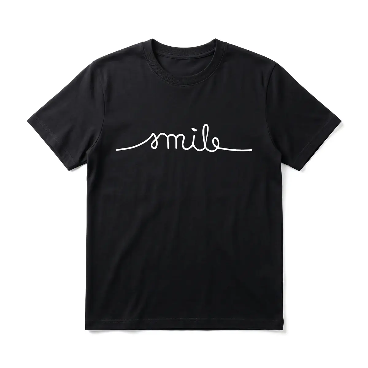 Unisex Positive Message Smile Graphic T-Shirt - Men's Short-Sleeve Soft Cotton Regular Fit Top, Minimalist Typography Print, for Daily Wear, Streetwear, Mens Gifts, Sports & Outdoor Clothes