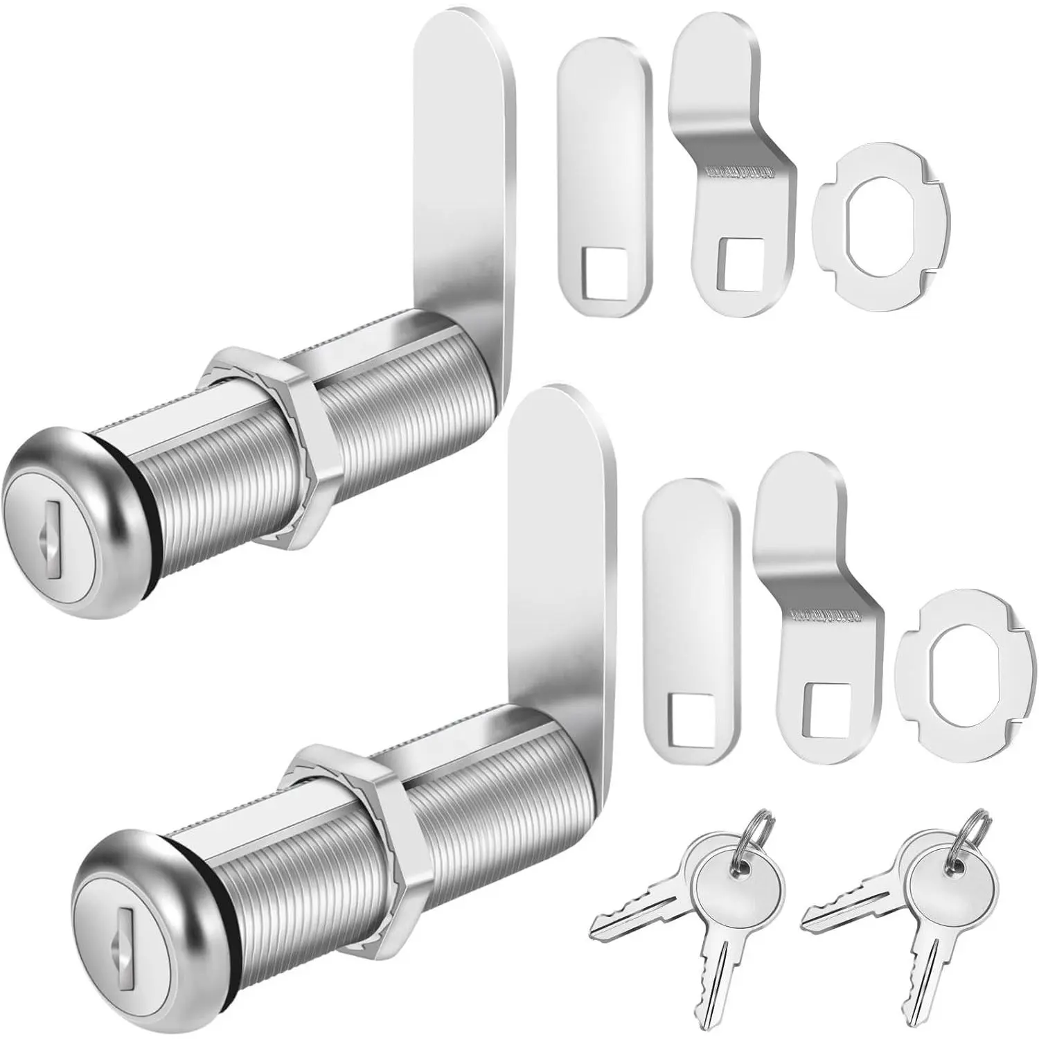 2 Pack Cabinet Cam Lock Set with Keys, 2" Extra-Long Cam Locks Keyed Alike for Thick Drawers, RV Storage Locks, Tool Box Lock Replacement, Zinc Alloy, 2-1/8 InchGift