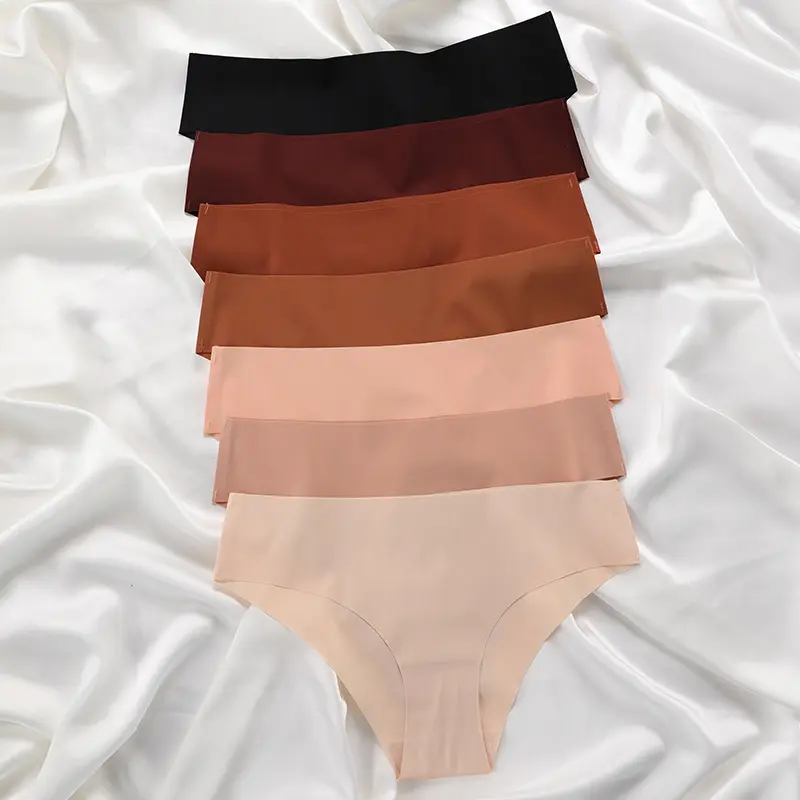 6 Pack Plus Size XXL XXXL Ice Silk Seamless Panties, One-Piece Quick Dry Breathable Sexy Ladies Triangle Briefs