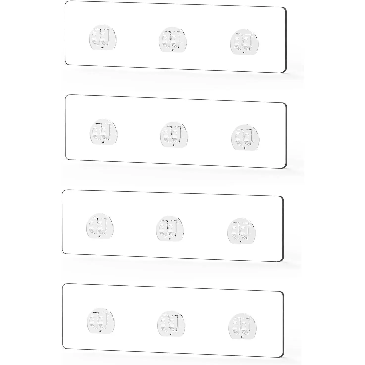 4 Packs Shower  Adhesive ,  Adhesive Hooks for Shower  Kitchen Racks, No Drilling Transparent