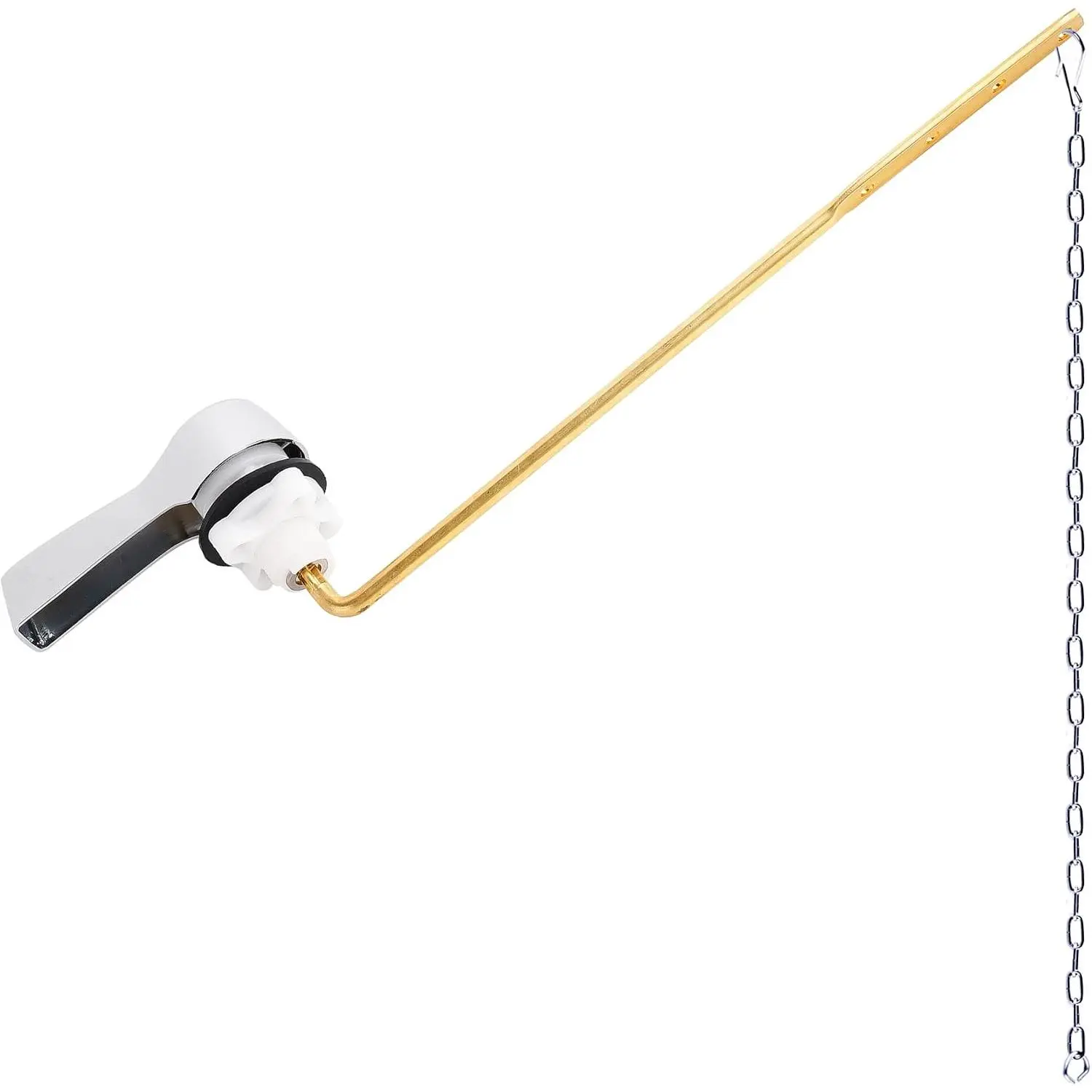 Metal Front Mount Toilet Handle  Kit, Chrome | Toilet Bowl Flush Handle with Solid Brass Toilet Flush  Lever, Stainless Steel Flapper Chains for  Toilet Tanks